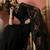Black embroidered net saree with unstitched blouse