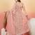 Pink embroidered net saree with unstitched blouse