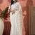 White embroidered saree with blouse piece