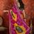 Pink bandhani embroidered  georgette saree