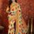 Yellow tie and dye zari  georgette saree