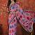 Pink polka dot zari  georgette saree