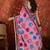 Pink polka dot zari  georgette saree