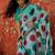 Turquoise embroidered  georgette saree