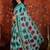 Turquoise embroidered  georgette saree
