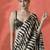 Black ready to wear satin striped digital printed saree