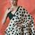 Green ready to wear polka dots digital printed saree