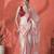 Off white ready to wear satin striped digital printed saree
