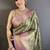 Green floral zari silk blend kanjeevaram saree