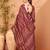 Maroon printed embroidered saree with matching blouse