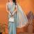 Blue embroidered bordered  sarees