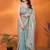 Blue embroidered bordered  sarees