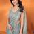Blue embroidered bordered  sarees