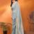 Blue embroidered bordered  sarees
