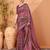 Magenta abstract printed saree with matching blouse