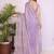 Lavender embellished border saree with blouse piece