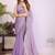 Lavender embellished border saree with blouse piece