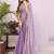 Lavender embellished border saree with blouse piece