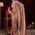 Pink embroidered bordered tissue saree with blouse piece