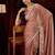 Pink embroidered bordered tissue saree with blouse piece