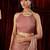 Pink embroidered bordered tissue saree with blouse piece