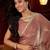Pink embroidered bordered tissue saree with blouse piece