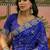 Blue printed  bandhani sarees