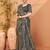 Grey printed saree with matching blouse