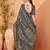 Grey printed saree with matching blouse