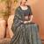 Grey printed saree with matching blouse