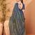 Navy blue printed saree with matching blouse