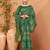 Green ethnic printed banarasi saree with matching blouse