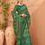 Green ethnic printed banarasi saree with matching blouse