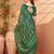 Green ethnic printed banarasi saree with matching blouse