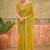 Yellow sequins embroidered sarees with unstitched blouse piece