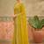 Yellow sequins embroidered sarees with unstitched blouse piece
