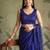 Blue floral sequinned net designer saree