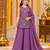 Purple sequins embroidered kurti palazzo girls festive set with dupatta