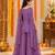 Purple sequins embroidered kurti palazzo girls festive set with dupatta