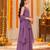 Purple sequins embroidered kurti palazzo girls festive set with dupatta