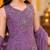 Purple sequins embroidered kurti palazzo girls festive set with dupatta