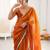 Orange sequinned tissue designer saree