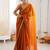 Orange sequinned tissue designer saree