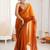Orange sequinned tissue designer saree