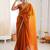 Orange sequinned tissue designer saree