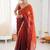 Orange ombre sequinned tissue designer saree