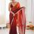 Orange ombre sequinned tissue designer saree