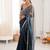Blue ombre sequinned tissue designer saree
