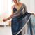 Blue ombre sequinned tissue designer saree