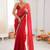 Red ombre sequinned tissue designer saree